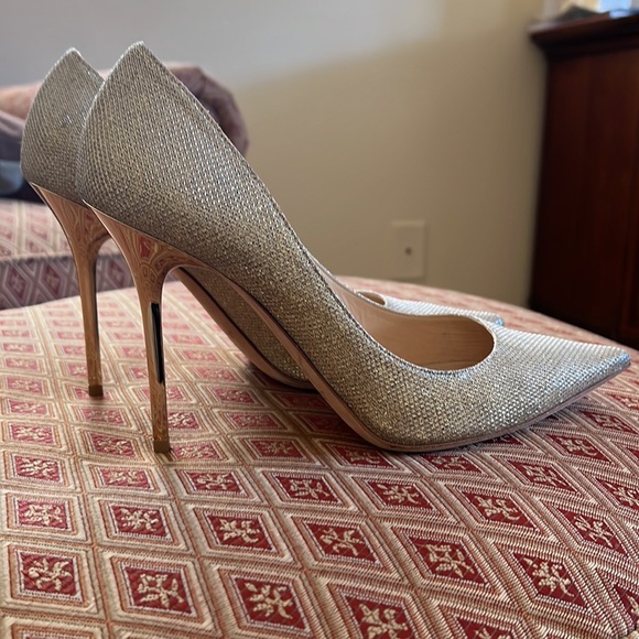 Jimmy Choo champagne glitter stilettos, sz 39,5 - Picture 5 of 10